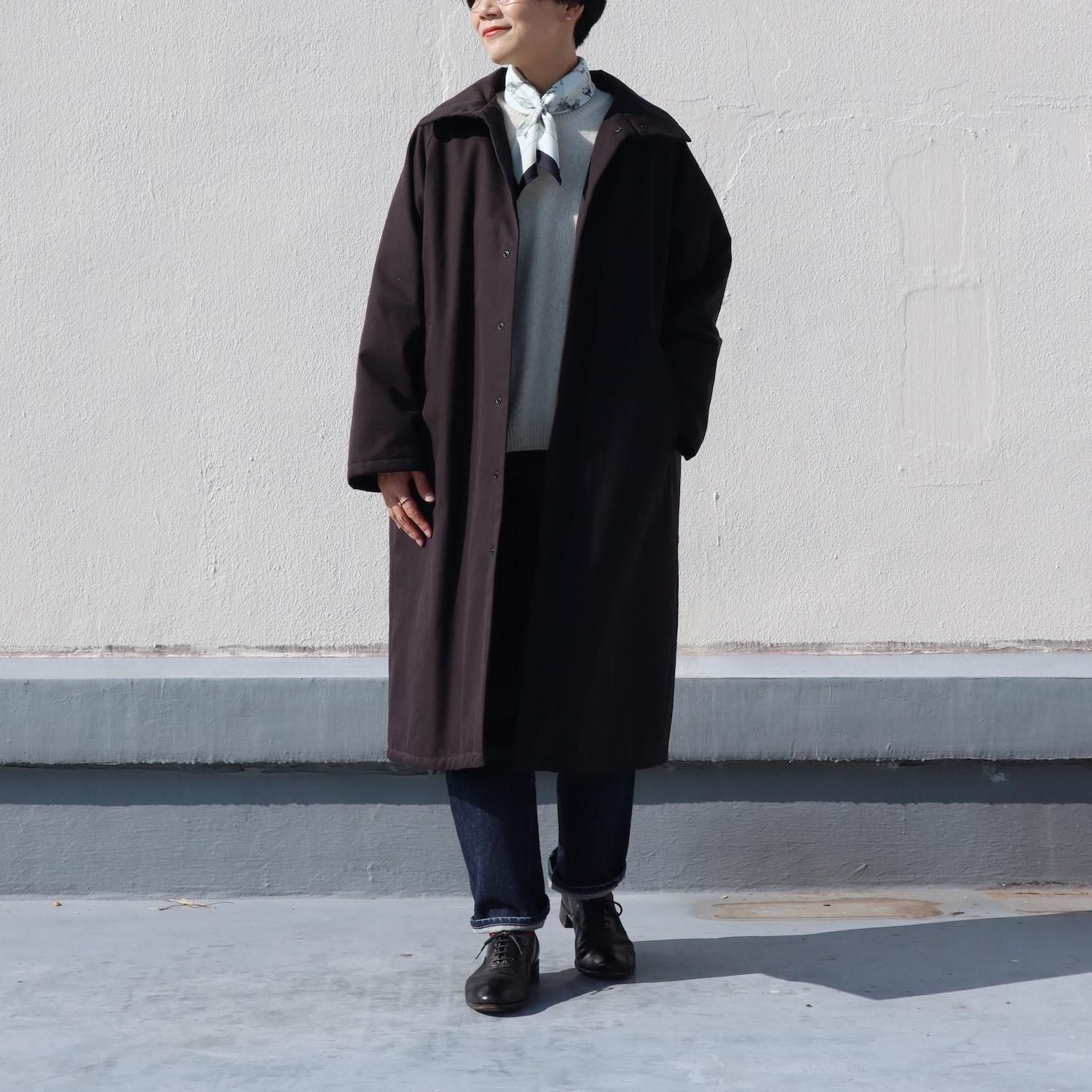atelier naruse Cotton Batting Coat BLACK