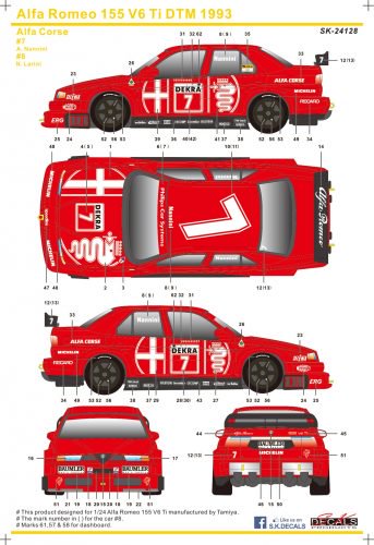 S.K.DECALS SK24128 アルファロメオ 155 DTM 1993 - Finisher's & AutoModeli GT