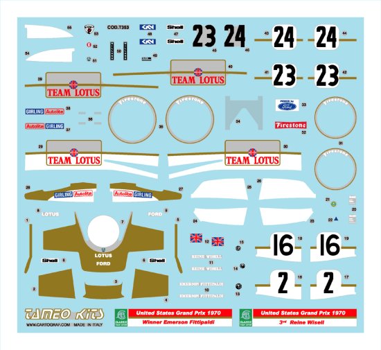 TMK359 1/43 LOTUS 72 U.S.A. G.P. 1970 - Finisher's & AutoModeli GT