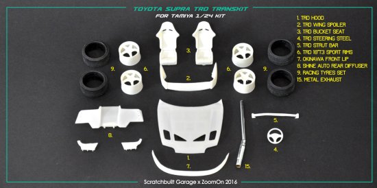 ZoomOn Z021 Toyota Supra(JZA80) TRD part set - Finisher's u0026 AutoModeli GT