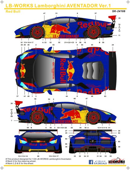 SK24166 LB-WORKS Lamborghini AVENTADOR Ver.1 Red Bull - Finisher’s &  AutoModeli GT