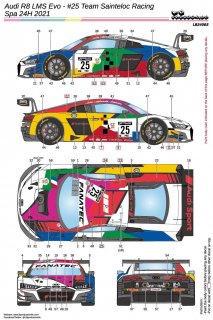 1/24 Audi R8 LMS Evo #25 Team Sainteloc Racing- Spa 24H 2021  LB24065