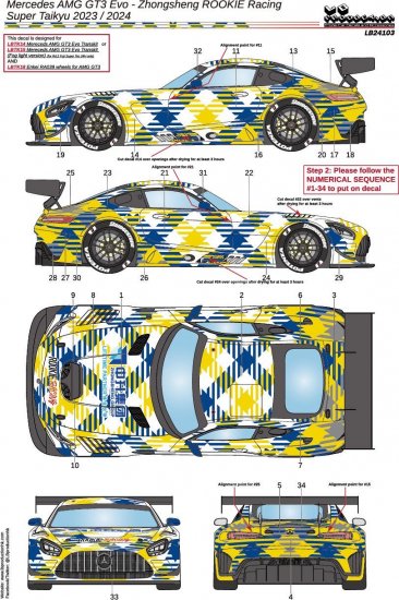 1/24 Mercedes AMG GT3 - Zhongsheng ROOKIE Racing LB24103 - Finisher's &  AutoModeli GT