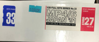 STUDIO27 1/20 MP4/6 JAPAN GP '91