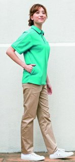 ニットシャツ KZN232 男女兼用 半袖 吸汗 ストレッチ 医療 看護 介護 KAZEN CARE