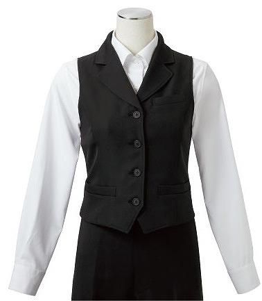 ベスト GS6061 レディース 飲食店 ユニフォーム フォーマル 襟付