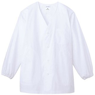 調理白衣 AB-6400 厨房白衣 メンズ 飲食店 ユニフォーム 衿なし 長袖 4L 5L 抗菌防臭 板前服 厨房服 和食 割烹 調理服 チトセ arbe