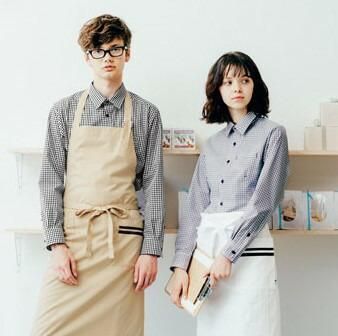 シャツ チェック 男女兼用 飲食店 ユニフォーム レストラン