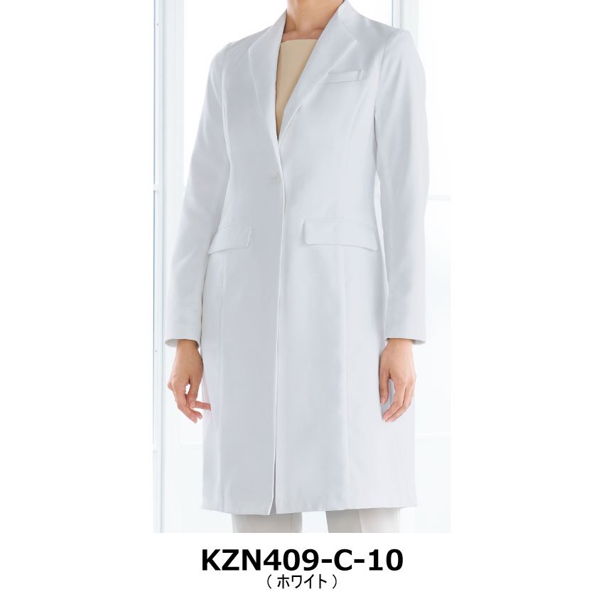 KZN409 ドクターコート 診察衣 ドクターウェア レディス レディース 医療 高品質 KAZEN ユニフォームジャパン