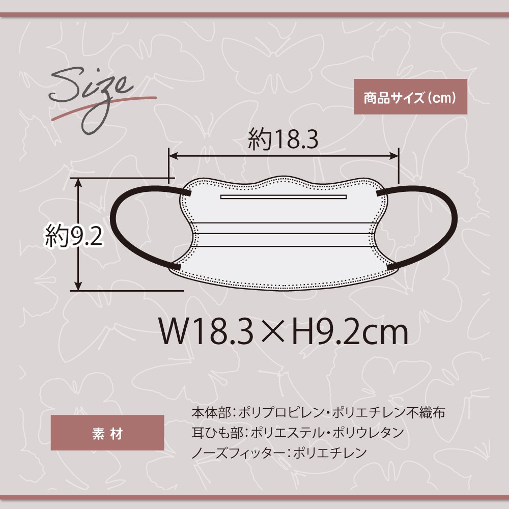 耳紐 バイカラーマスク 小顔 不織布 バタフライフィットマスク30枚入り