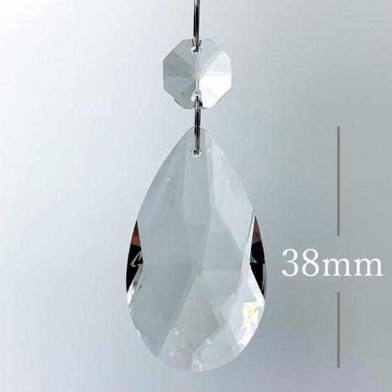しずく型 38mm 透明 10個セット 14mm 八角ビーズ 付き 涙型