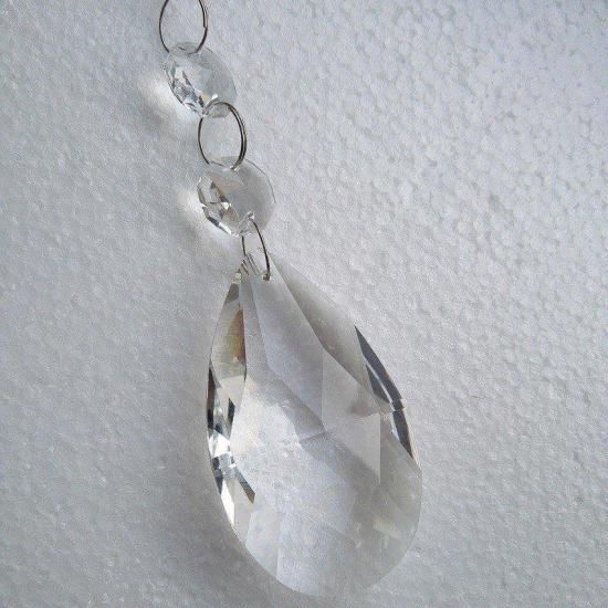 しずく型 38mm 透明 8個セット クリスタルガラス シャンデリア パーツ