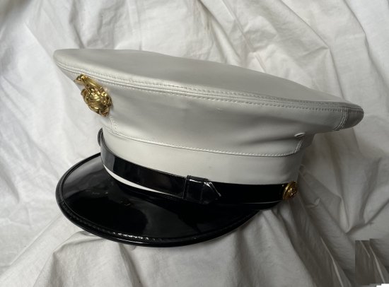 [制帽] 米軍 ブルードレスキャップ 7サイズ55cm US MC海兵隊 全天候型 下士官制帽 白 ドレスキャップ CAP希少品 -  garageogawa