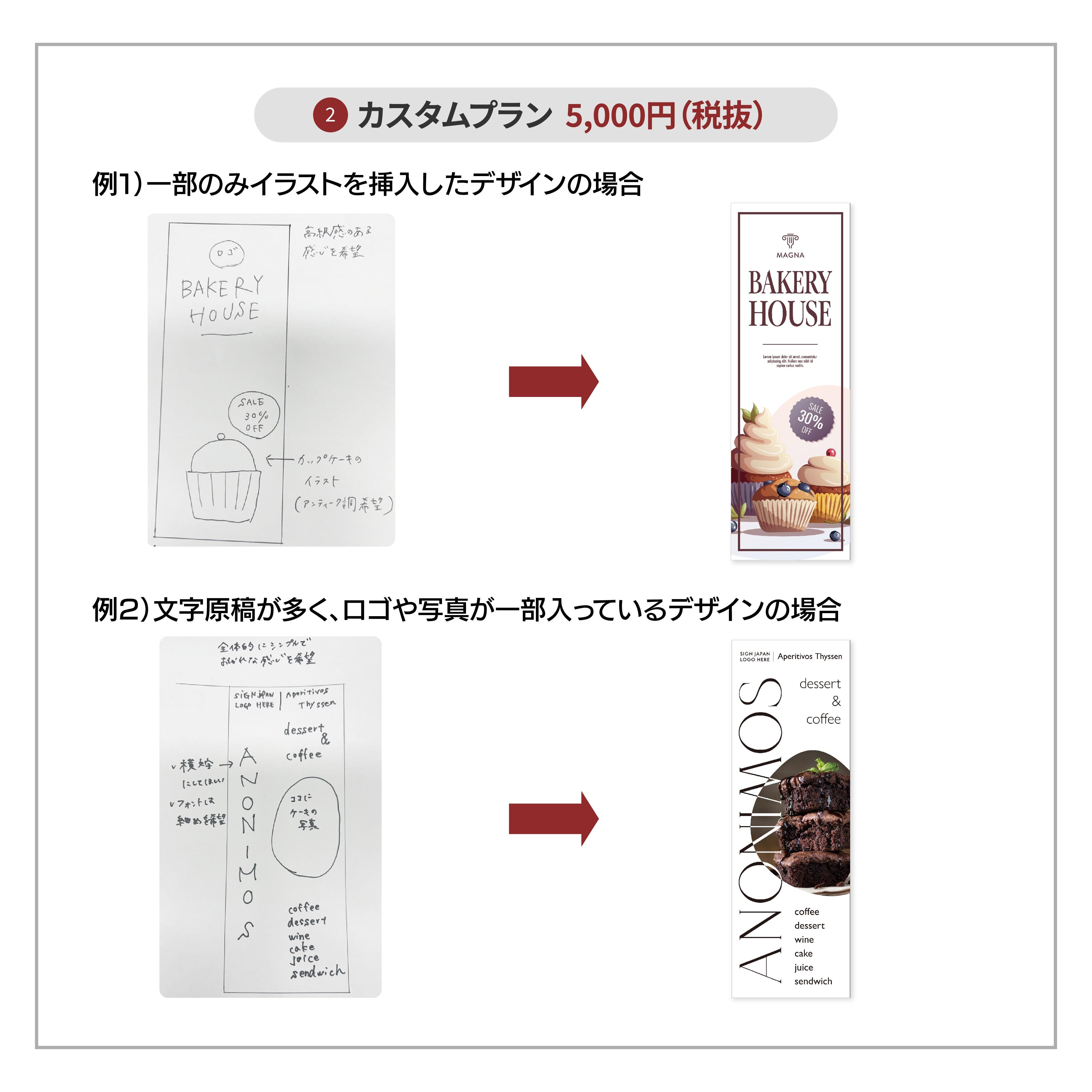 SB005 【屋内 / 片面印刷】 卓上 ミニバナー 150x300 210x297 180x420