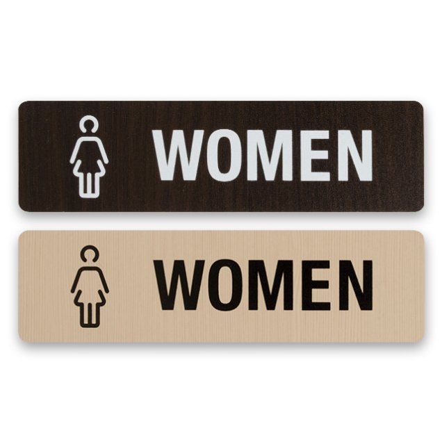 ウッドサインプレート  WOMEN　女性用トレイ　お手洗い　250x65mm　ドアプレート　ドアサイン　ウッド　木製ドアプレート　サイン　プレート　表札　おしゃれ