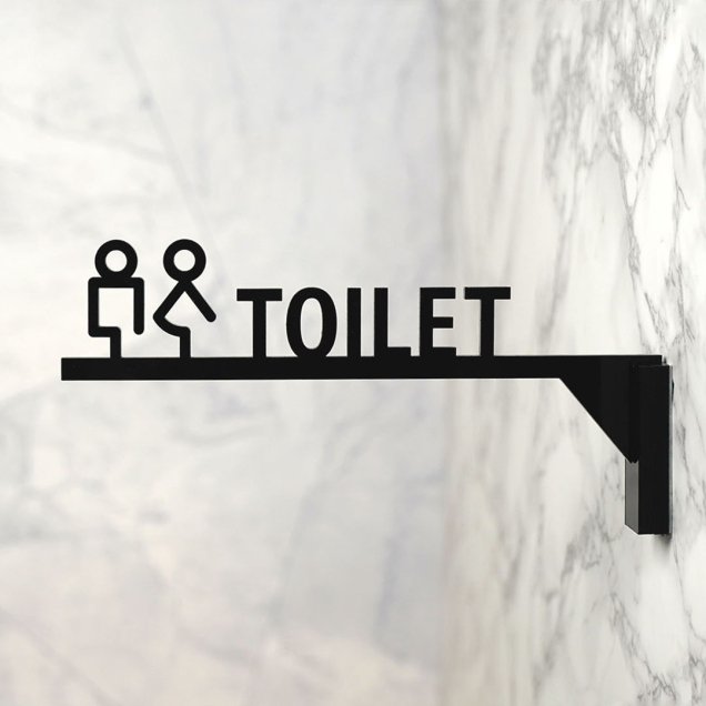 突き出しピクトサイン TOILET トイレ お手洗い ルームサイン ドアサイン ドアプレート サイン 表札 室札