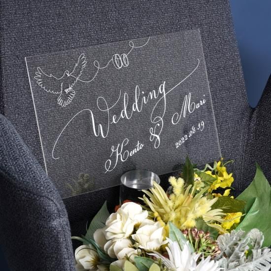 ＊オーダー＊ ウェディング ウェルカムボード wedding】ビーズと線画の刺繍ボード【オーダー】ウェディング