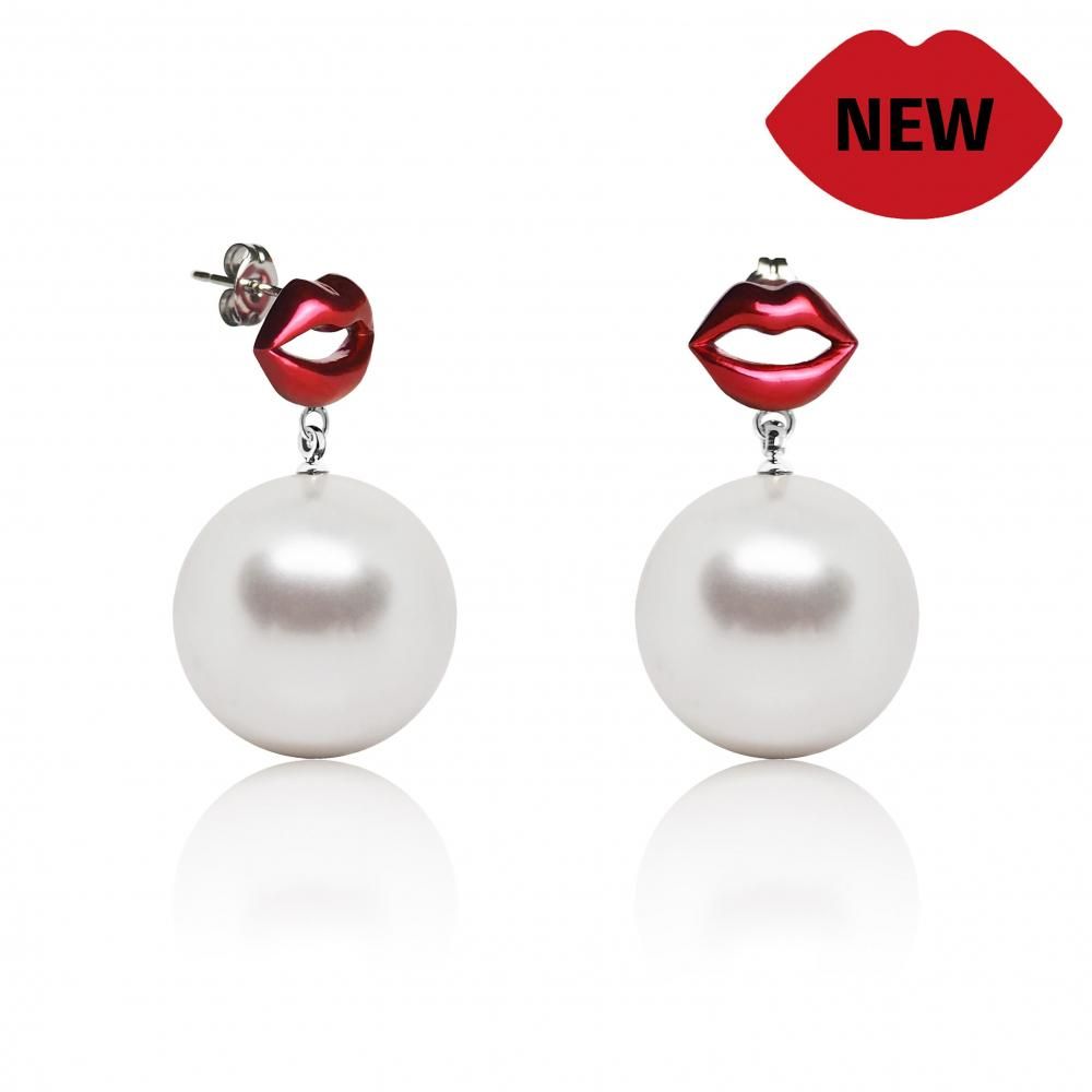 KISS TRAP DROP EARRING (RED)