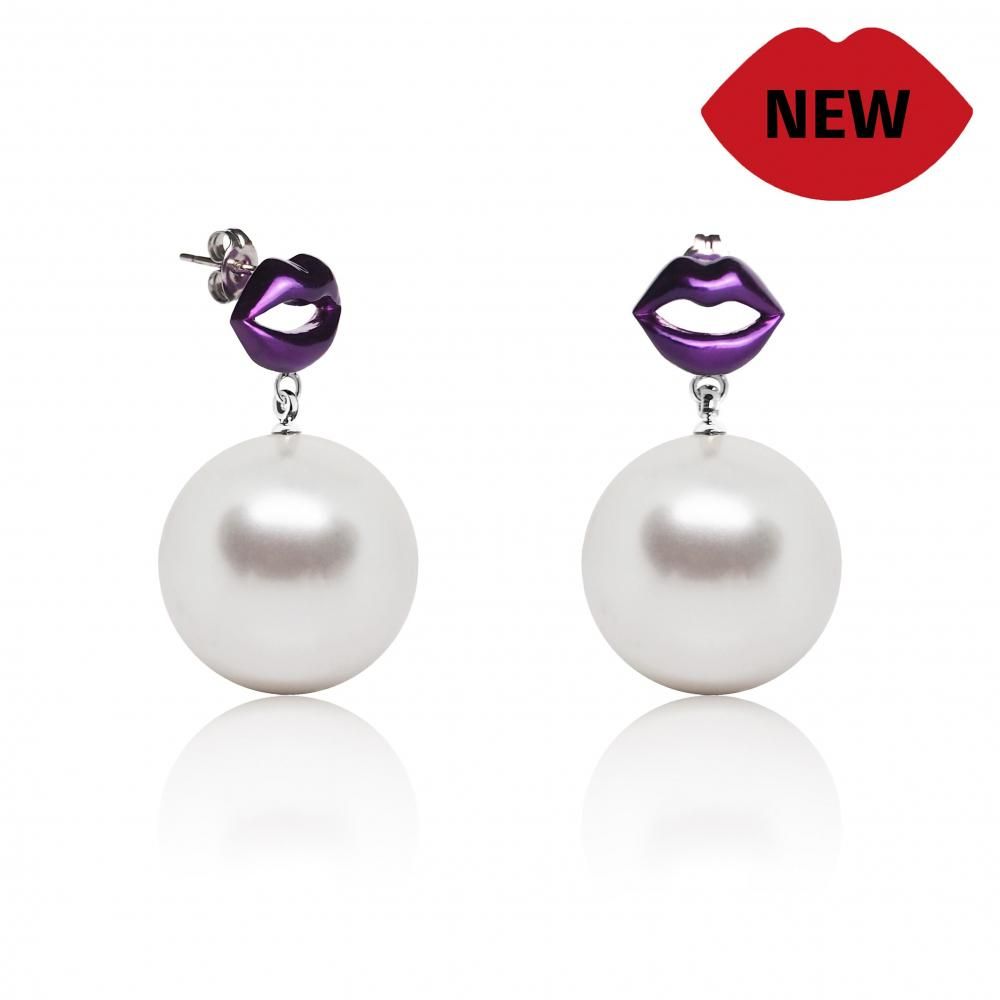KISS TRAP DROP EARRING (PURPLE)