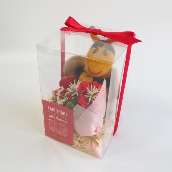 フェルトドールwith flowers ハチ【フェアトレード】 - 暮らしに