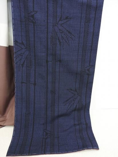 結城紬 トール寸 笹竹文様 縢結城紬 御仕立上り(3174) l-y