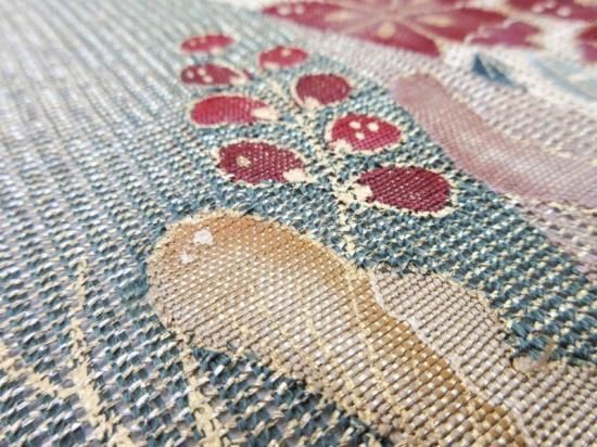 夏帯　紗　品の良い　色紙に草花模様　織りの袋帯 Amazon | 袋帯 夏物 紗 すくい織 丸紋に兎・露芝模様 紋紗 黒色