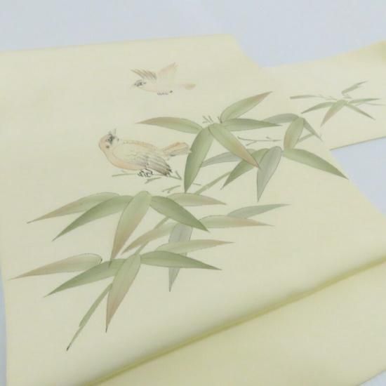 着物　九寸名古屋帯　塩瀬　手描き 澄んだ面持ち…】 特選創作塩瀬地手描き九寸名古屋帯 ≪お仕立て