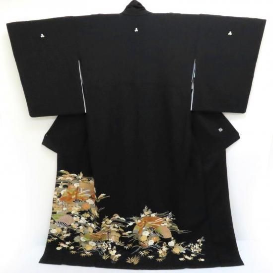 千總 黒留袖 京の老舗450余年 檜扇鳳凰紋 金駒刺繍 黒留袖 婚礼