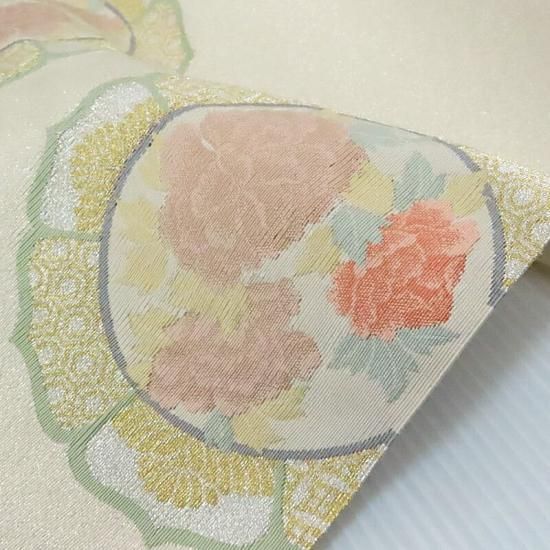 明綴れ織り 名古屋帯 浅田綴 綴れ織 新品 「市松」 天保4年創業 西陣織紋綴 鏡面