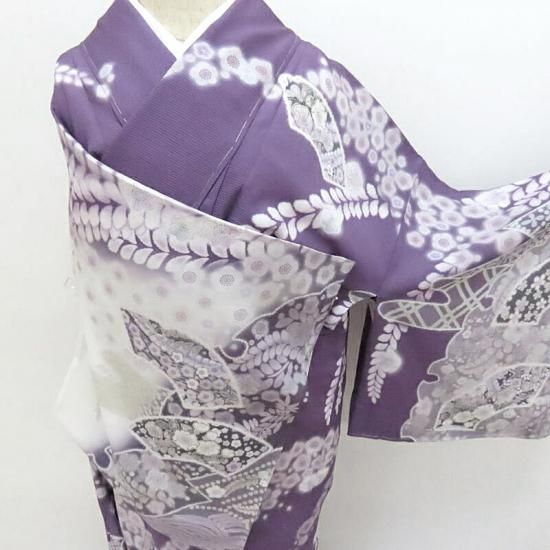 【新品♪夏着物】訪問着＊絽 長尺 辻が花 紫 略礼装 正絹 25H32 新品♪夏着物】訪問着＊絽 長尺 辻が花 紫 略礼装 正絹 25H32