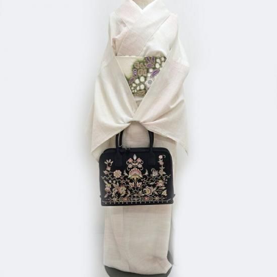 岡重 バッグ OKAJIMA 京友禅染め 岡重 ドレスボストン型 ブラック