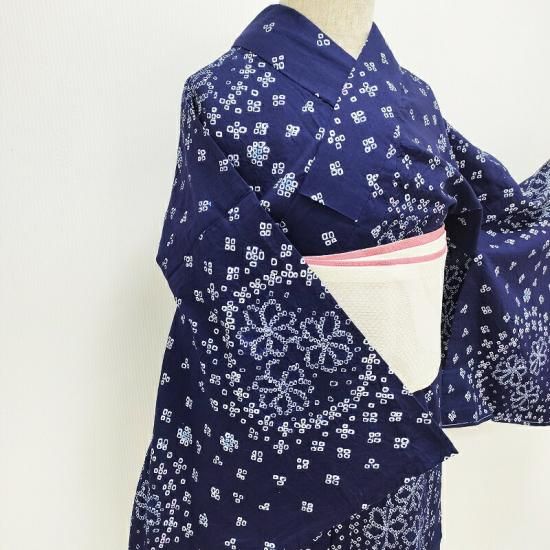 浴衣 絞り 新品 伝統工芸 有松鳴海絞り 手絞り 手染め 御仕立