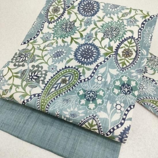 夏 名古屋帯 本麻 新品 栗山吉三郎 「無料御仕立付」 紅型 和染 本大麻