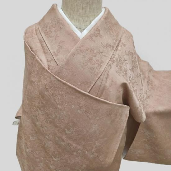 上質な逸品　新品未仕立　正絹　長井無地紬【日本の色　紅下染　茶席　色無地】 無地 上質な逸品 新品未仕立 正絹 長井無地紬【日本の色 紅下