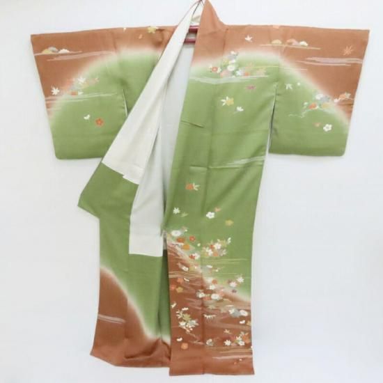 Club藤★御召織 訪問着 宝尽し文様 吊り暈し染め お茶席着物 (3443) Club藤☆御召織 訪問着 宝尽し文様 吊り暈し染め お茶席着物