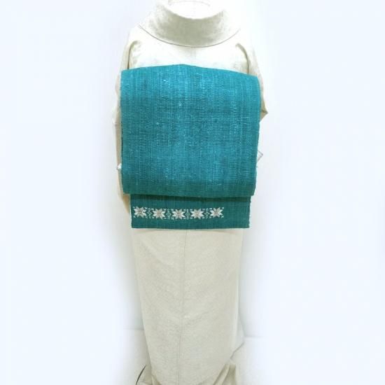 貴久樹 名古屋帯 刺繍 カティヤ 野蚕紬 八寸名古屋帯 カジュアル