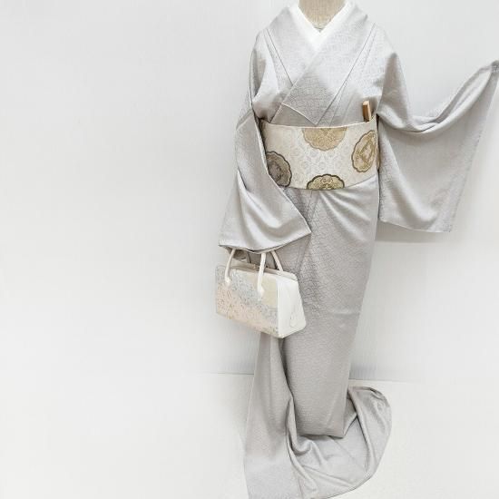 色無地 新品 お仕立済み お茶席着物 【小葵紋・淡潤色】 白生地