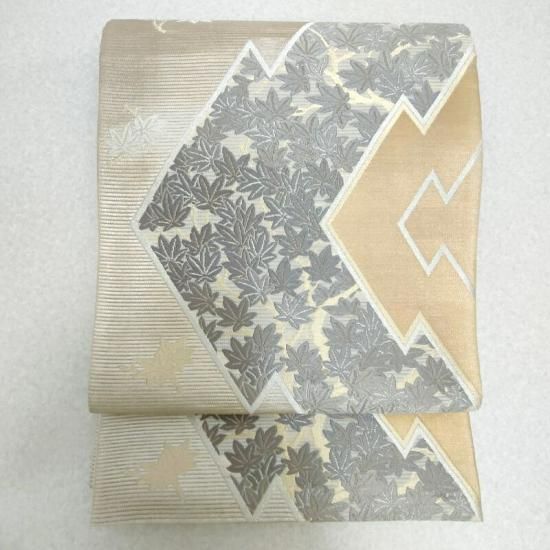 秋のタイムセール20%OFF】夏袋帯 絽 引き箔織 いざよい 楓と松皮