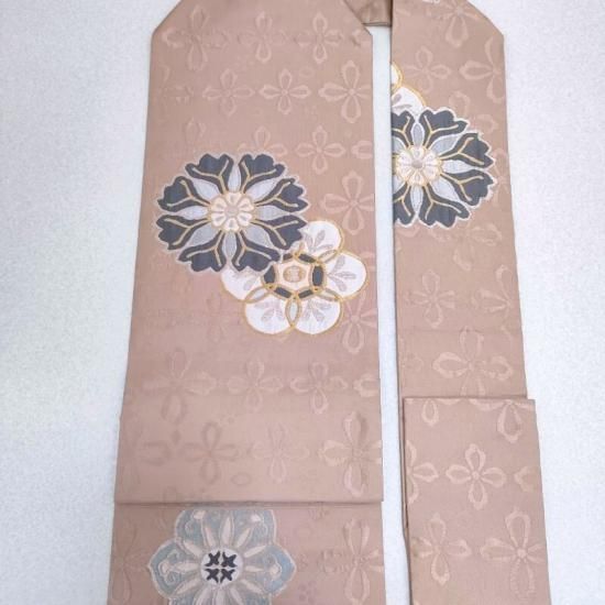 1*い様 洛風林 名古屋帯 正絹 刺繍 色使いの良い草花文 九寸U-8370 1*い様 洛風林 名古屋帯 正絹 刺繍 色使いの良い草花