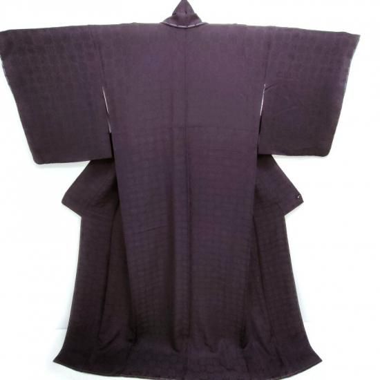 色無地 小紋 市松名物裂紋 似せ紫色 フォーマル 式事 茶道着物