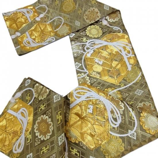 ZF-955袋帯 フォーマル 七宝つなぎ 紗綾形 青海波 結婚式 入学式 卒業式 ZF-955袋帯 フォーマル 七宝つなぎ 紗綾形 青海波 結婚式 入学式