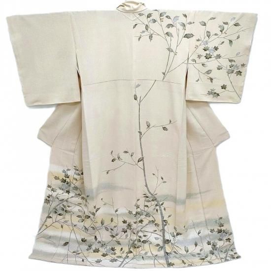 訪問着 新品 お誂え済 作家物 蒔糊地 木立風景図 カジュアル フォーマル 訪問着 御仕立上り 和服 着物コーディネート 袋帯 紬 訪問着 きもの お茶席着物 着物初心者 リサイクル着物 小紋 一昌 セレクトきもの一昌 大人の着物 藤林徳扇 婚礼着物 ブライダル  道中着 留袖 サイクル着物 綺麗な着物  名古屋帯 友禅 色無地