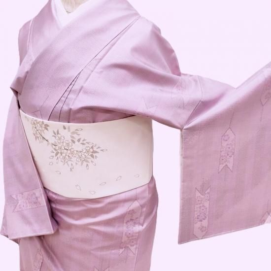 大島紬 手織り本場大島紬 色泥染 大山謹製 矢羽根に小花 カジュアル