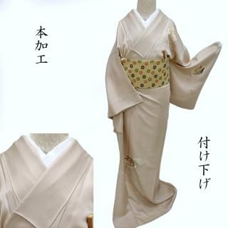 小紋 御召織 十字絣 カジュアル小紋 御仕立上りパールトン加工(3467