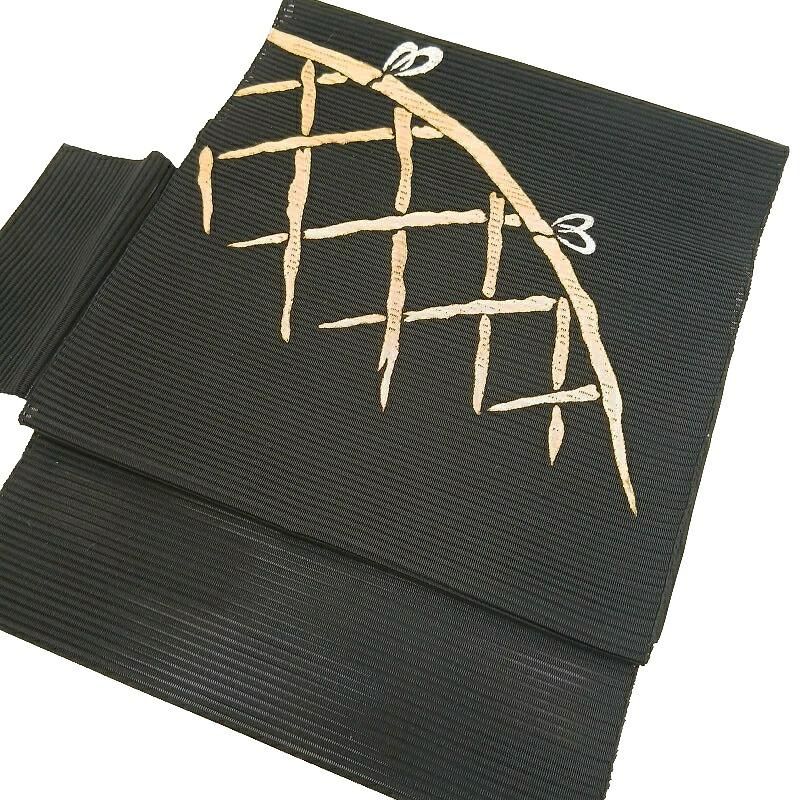 夏 名古屋帯 付け帯 絽 作家物 金彩友禅 八寸名古屋帯 御仕立上り(3536