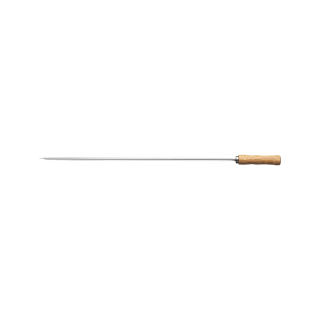 Espeto para Churrasco com Lamina em Aco Inox e Cabo de Madeira 75cm (Fino)