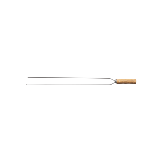 Espeto para Churrasco com Lamina em Aco Inox e Cabo de Madeira 65cm (Duplo)