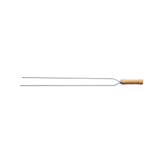 Espeto para Churrasco com Lamina em Aco Inox e Cabo de Madeira 75cm (Duplo)