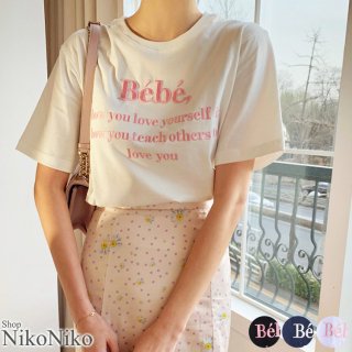 Bebeロゴ刺繍 Tシャツ ma 【即納】 トップス 半袖 