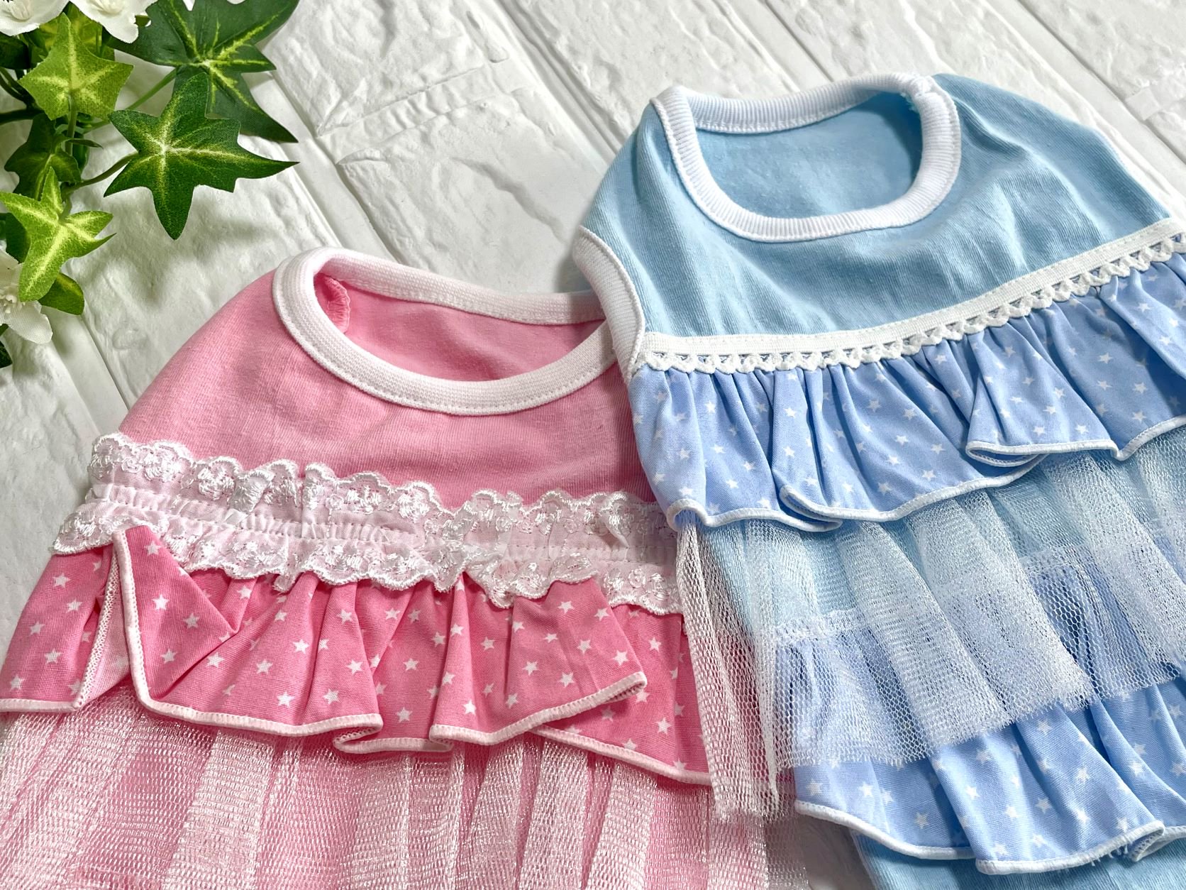 【AMYLOVESPET】エイミーラブズペット 3段フリルワンピース レイヤード ドット柄 韓国スタイル 韓国ペット服 おしゃれ かわいい 春夏秋  春夏服 - mili cute